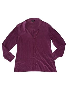 Eileen Fisher Silk Button Up Blouse Womens Small